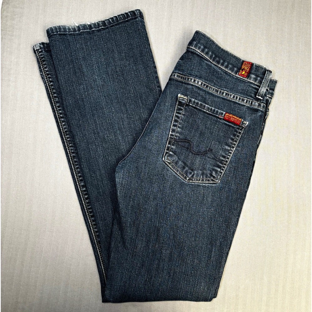 7 For All Mankind High Waist Bootcut Jeans Womens 29 Dark Wash AP344Y702